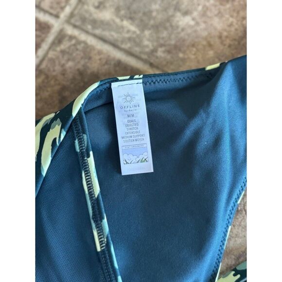Offline By Aerie Goals Plunge Sports Bra Green Size Medium - Picture 7 of 9